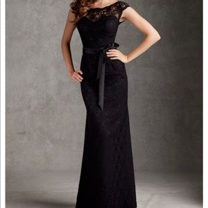 Morilee Bridesmaid Dress- Black Lace Style #696